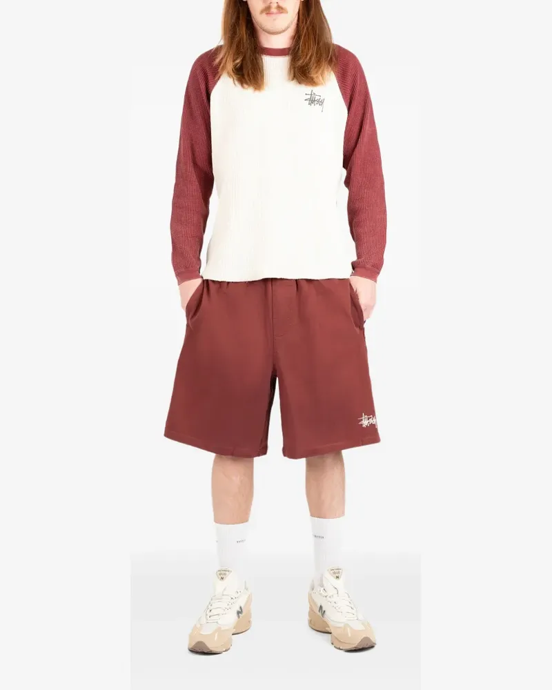 Stüssy Shorts mit Logo-Stickerei - Rot Rot