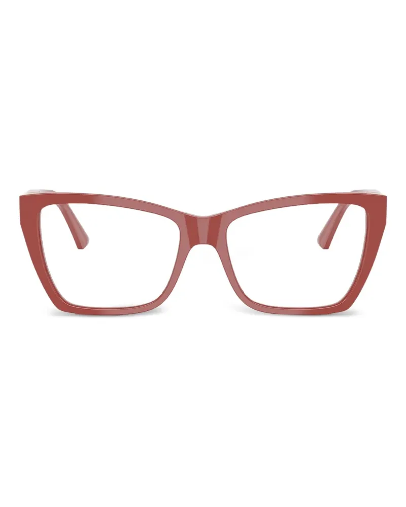 Jimmy Choo Eckige Brille mit goldfarbenem Detail - Rot Rot