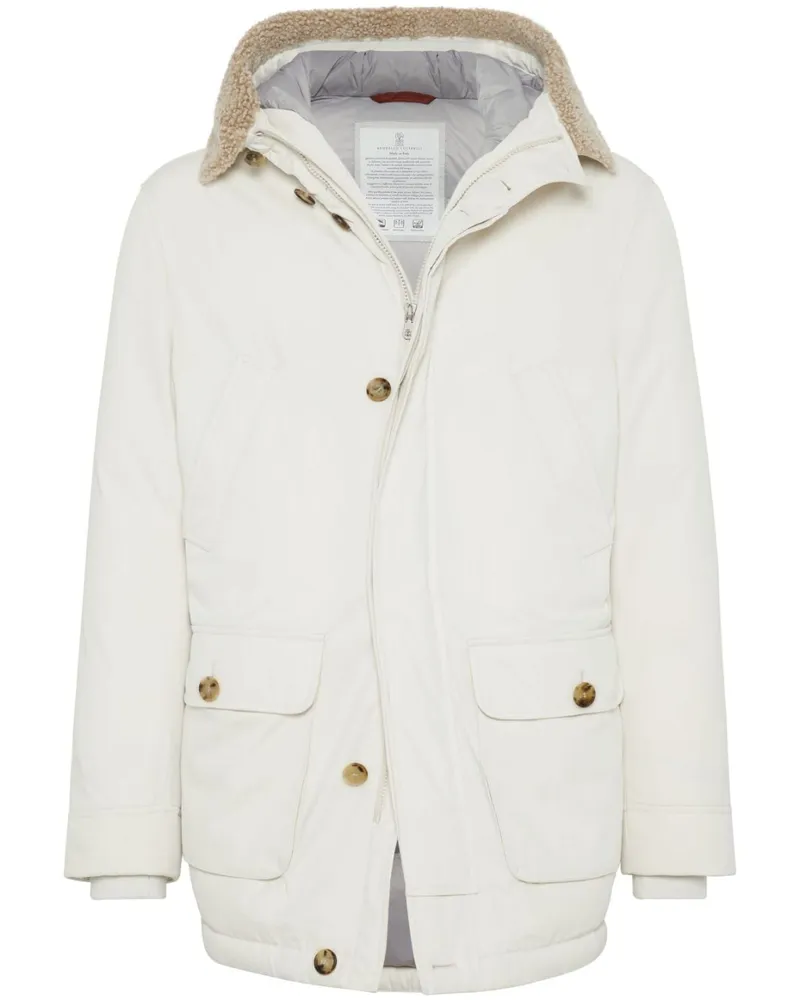 Brunello Cucinelli Gefütterte Jacke - Weiß Weiß