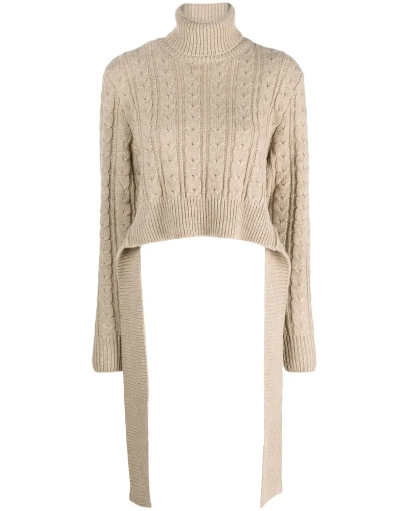 Maison Margiela Rollkragenpullover mit Zopfmuster - Nude Nude