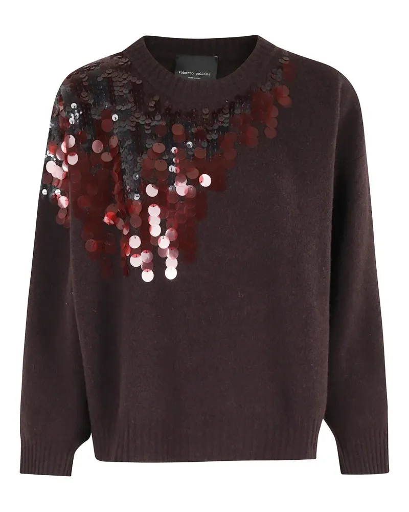 Roberto Collina Pullover mit Pailletten - Rot Rot