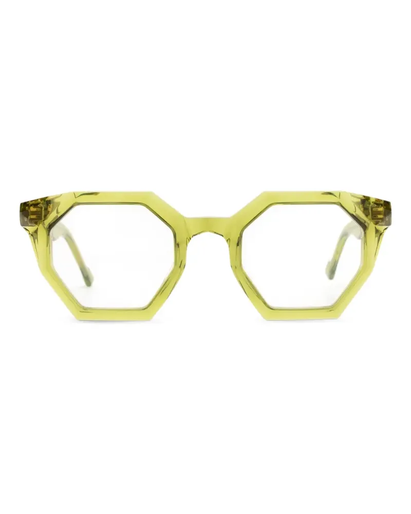 Yohji Yamamoto geometric-frame glasses - Grün Grün