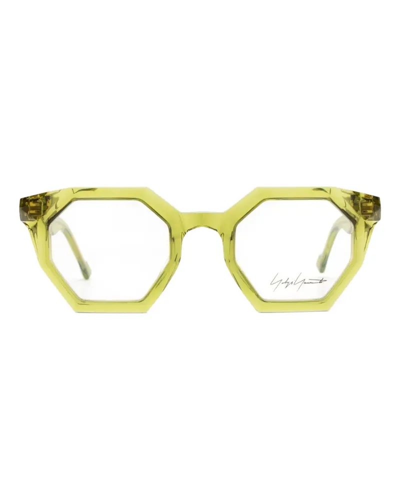 Yohji Yamamoto geometric-frame glasses - Grün Grün