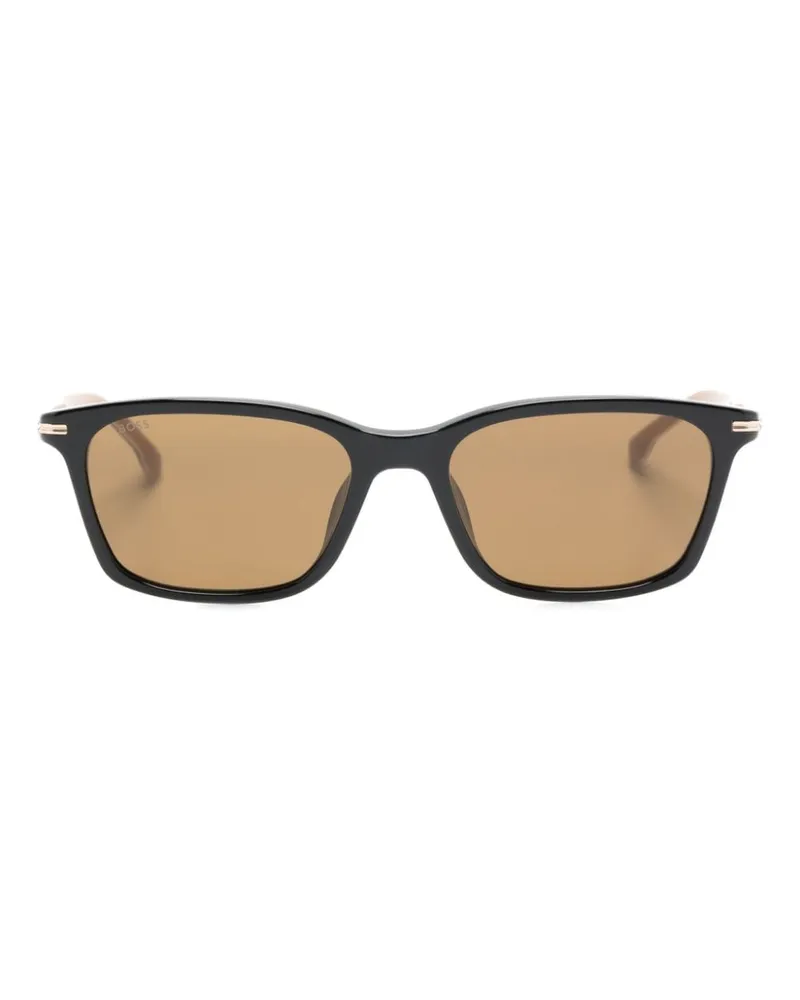 HUGO BOSS Sonnenbrille mit eckigem Gestell Schwarz