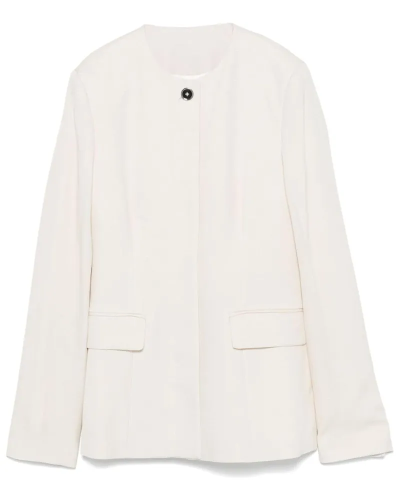 Totême Kragenlose Jacke - Weiß Weiß