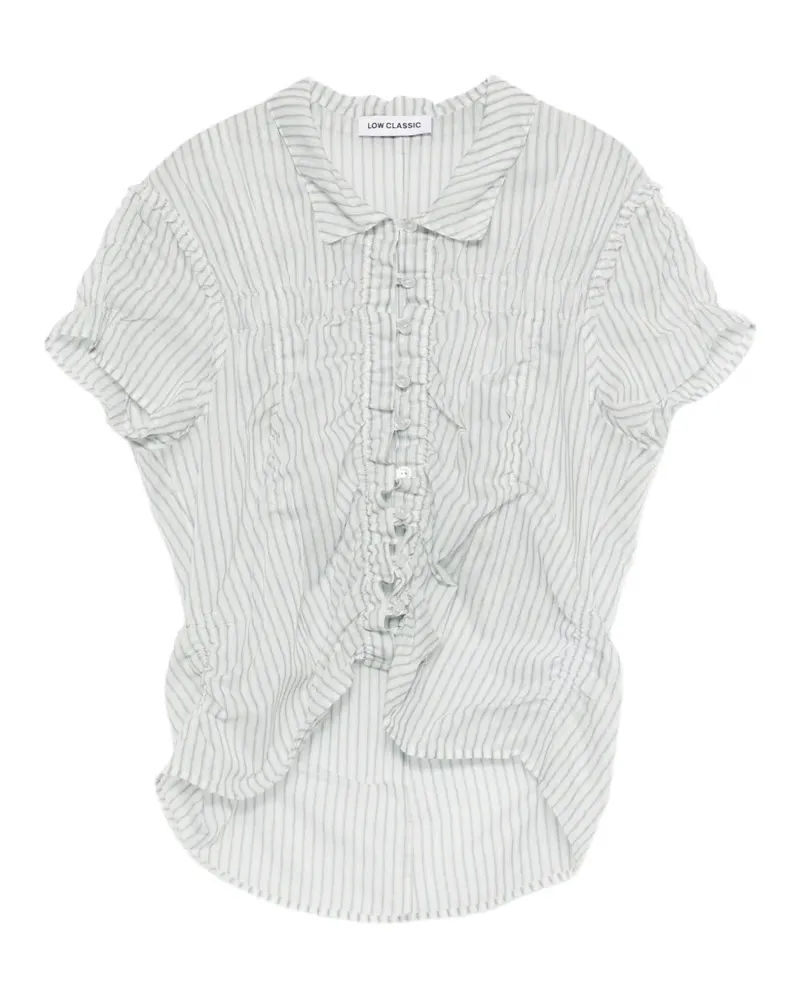LOW CLASSIC ruffled striped shirt - Weiß Weiß