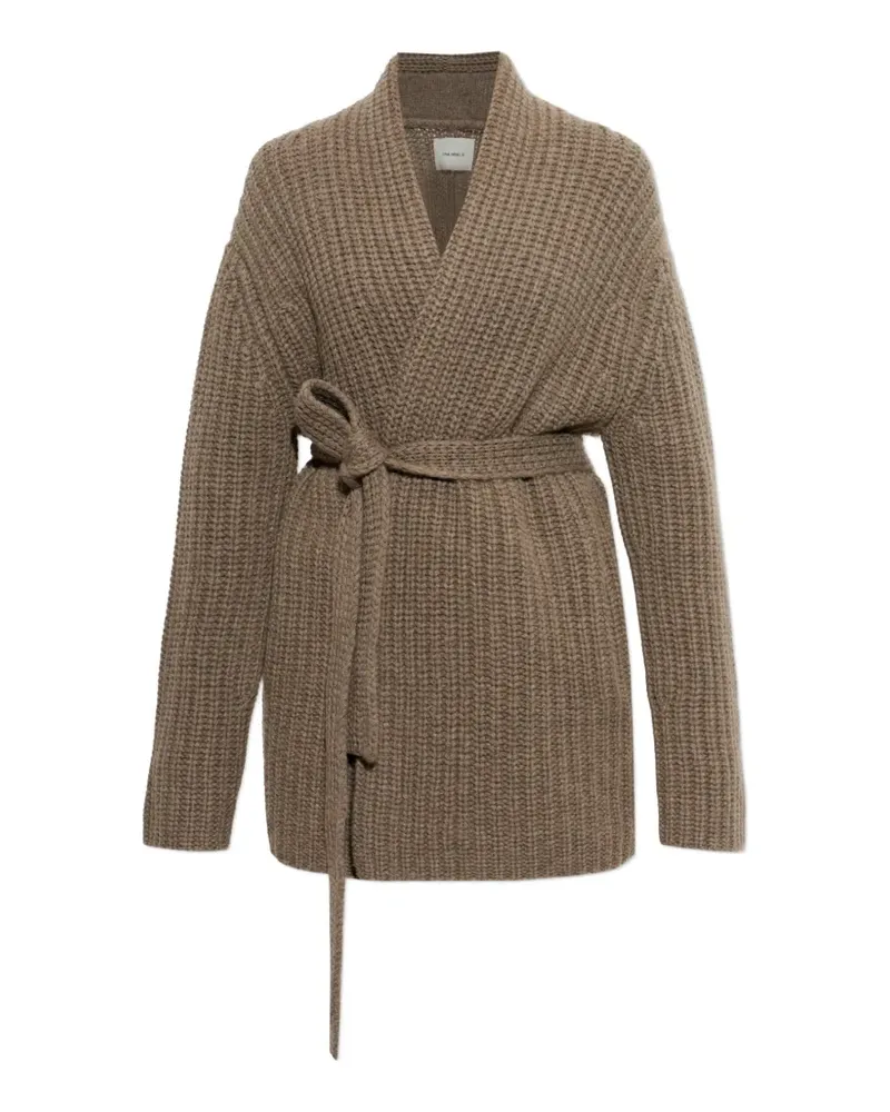 Lisa Yang Jacqueline belted waffle-knit cardigan - Braun Braun