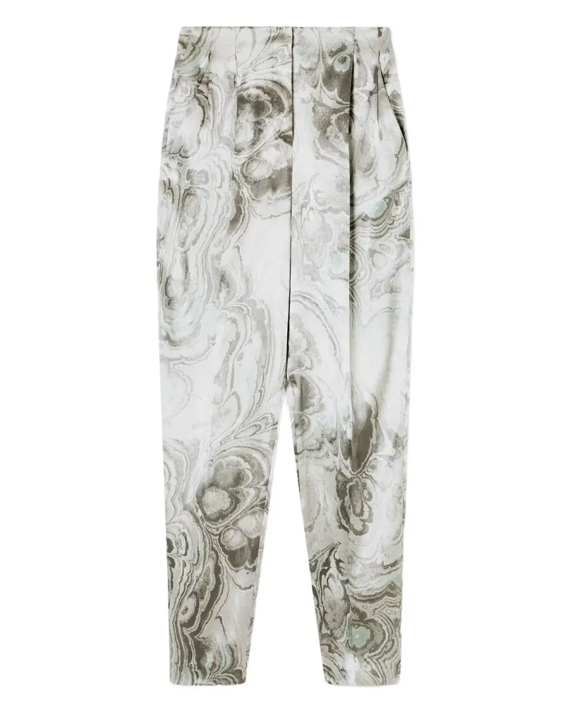 Giorgio Armani pleat-detail tie-dye trousers - Nude Nude