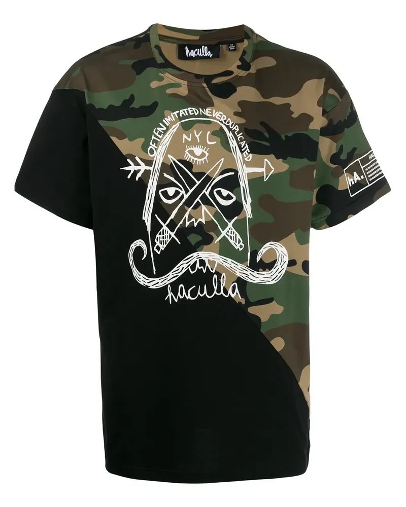 Haculla T-Shirt mit Kontrastnähten - Schwarz Schwarz
