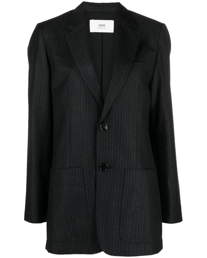 AMI Paris Blazer mit Nadelstreifen - Schwarz Schwarz
