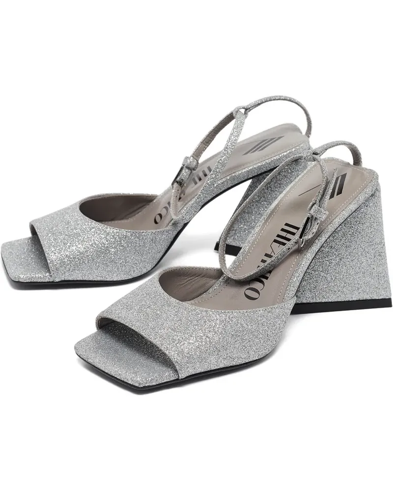 ATTICO glitter-finish sandals - Silber Silber