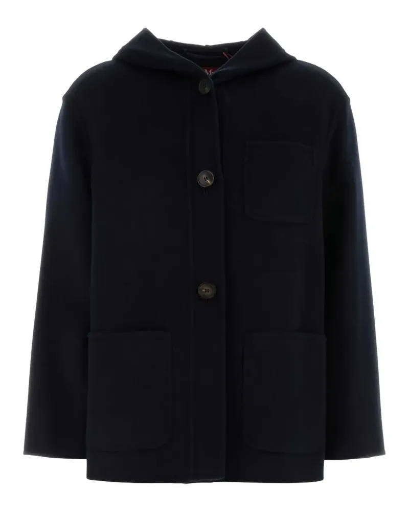 Max Mara Mantel mit Kapuze - Blau Blau