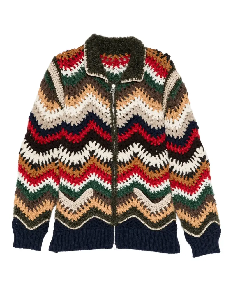 Sacai Gestrickter Blouson - Blau Blau