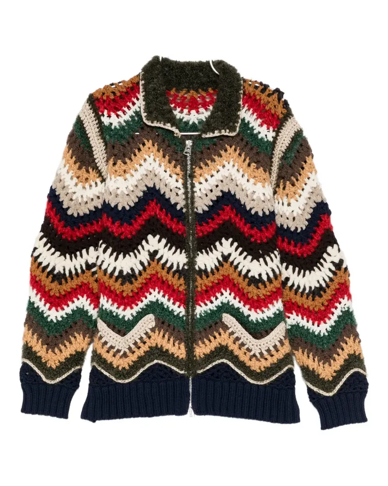 Sacai Gestrickter Blouson - Blau Blau