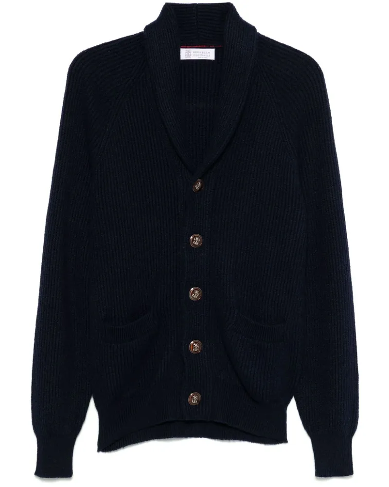 Brunello Cucinelli Cardigan aus Baumwolle Blau