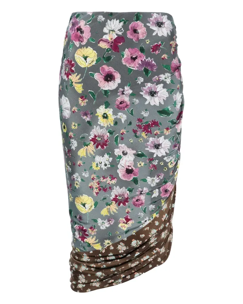ATTICO Midirock im Patchwork-Look - Braun Braun