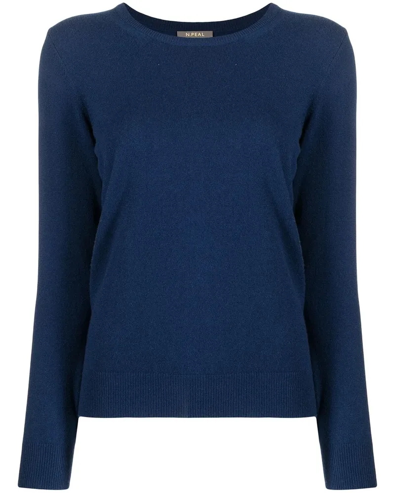 N.Peal Klassischer Kaschmirpullover - Blau Blau