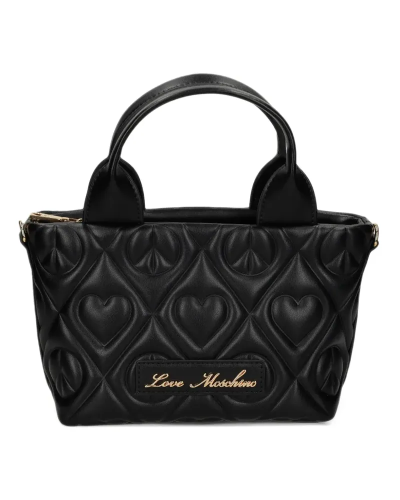 Moschino heart-quilted tote bag - Schwarz Schwarz