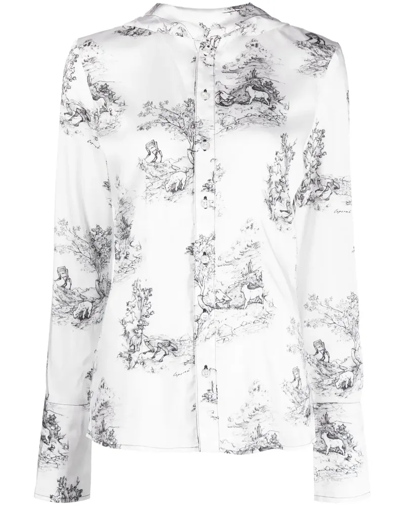 COPERNI Bluse mit grafischem Print - Weiß Weiß