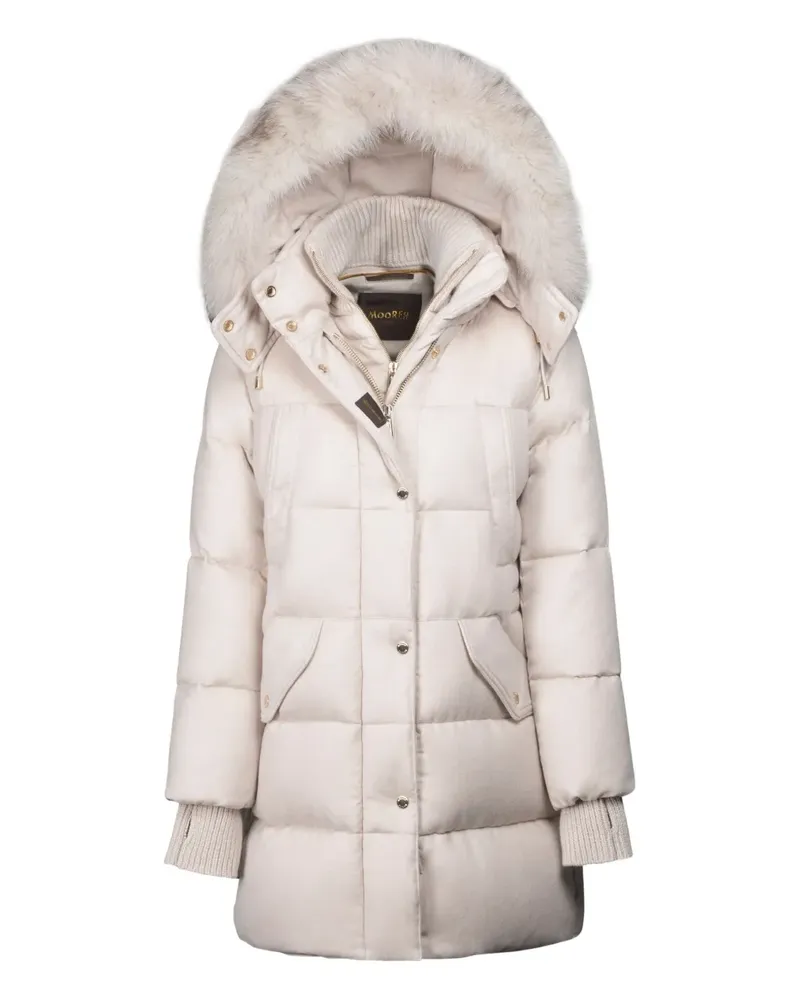 MOORER Gesteppte Talassa Jacke mit Pelzbesatz - Nude Nude