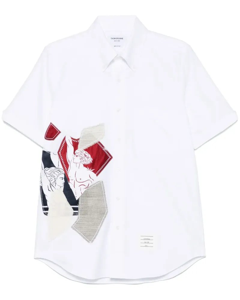 Thom Browne Hemd mit Patchwork-Detail - Weiß Weiß