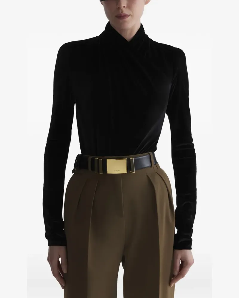 Thierry Mugler Body mit schwarzem Schal Schwarz