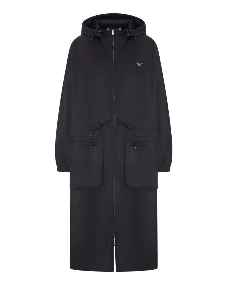 Prada Re-Nylon hooded trench coat - Schwarz Schwarz