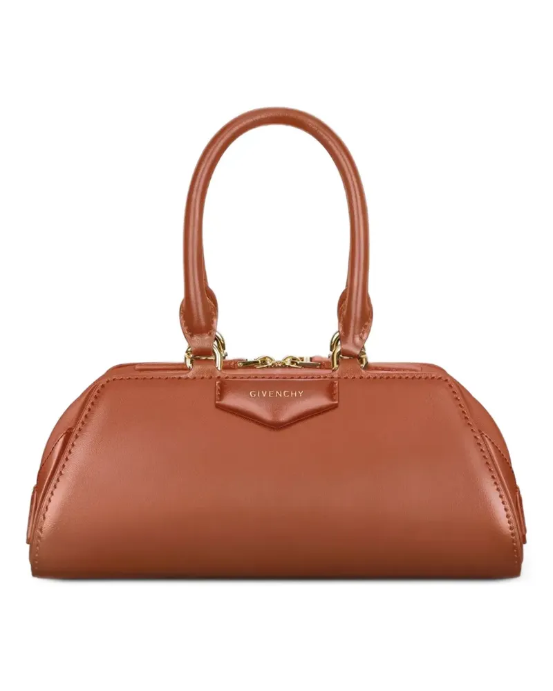 Givenchy Mini Antigona East-West Tasche aus Leder - Braun Braun