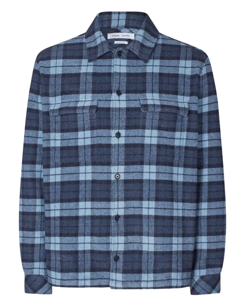 Samsøe & Samsøe Karierte Sacastor Hemdjacke - Blau Blau