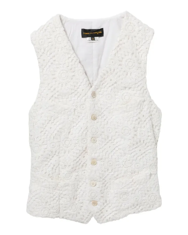 Comme des Garçons floral-embroidered vest - Weiß Weiß