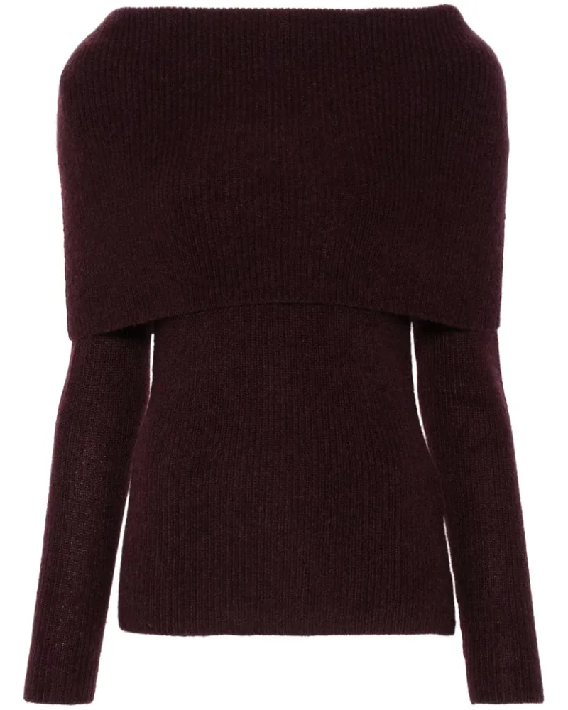 Fabiana Filippi Gerippter Pullover mit Umschlag Rot