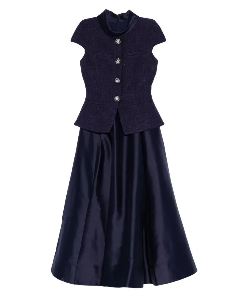 Self-Portrait Klassisches Midikleid mit Bouclé-Effekt - Blau Blau