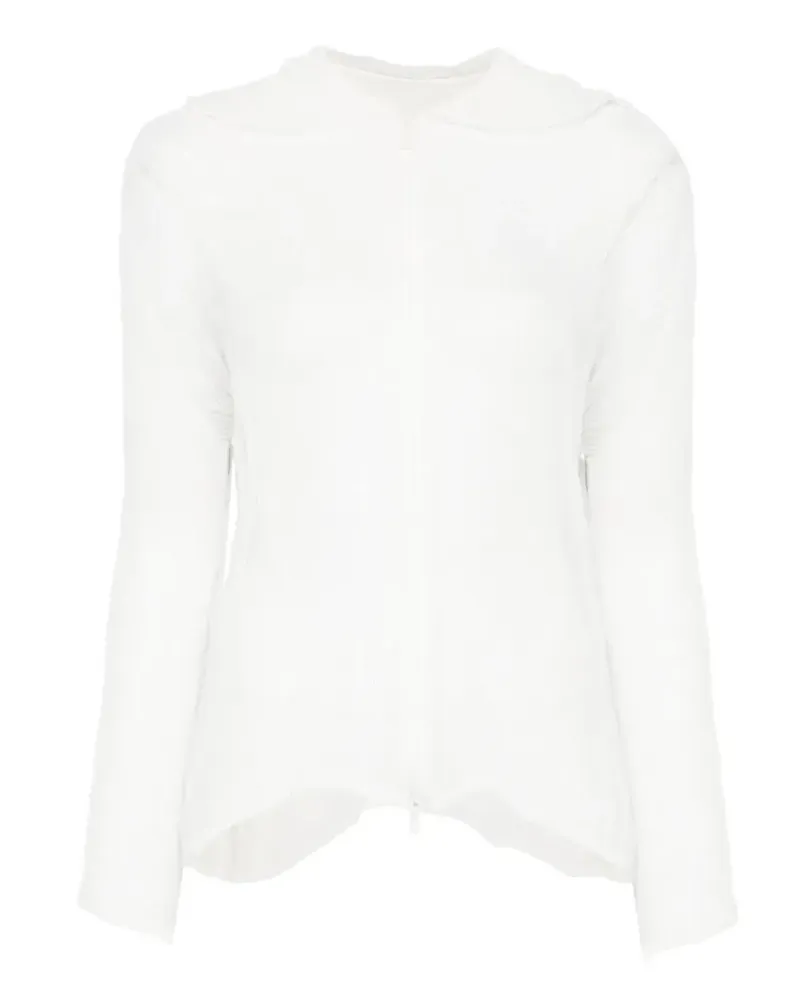 Issey Miyake Semi-transparenter Cardigan mit Falten - Weiß Weiß