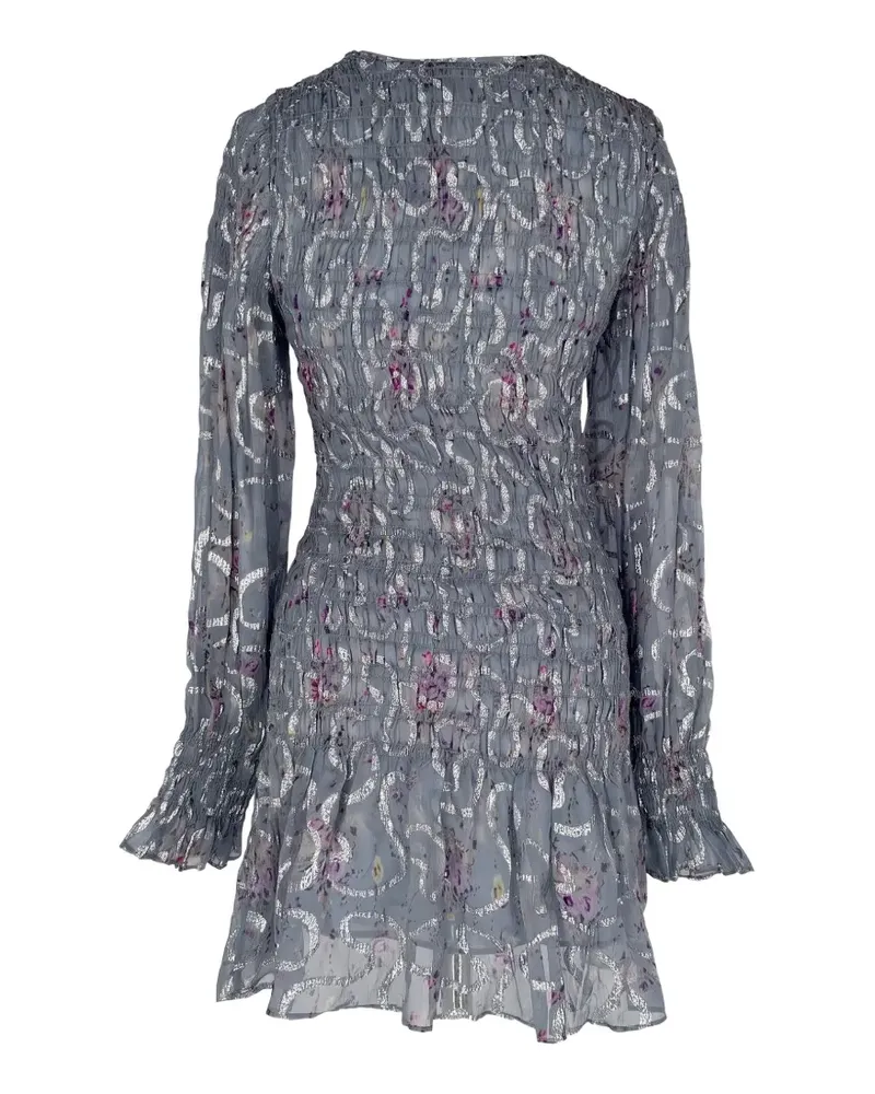 LoveShackFancy Scarlett smocked mini dress - Blau Blau