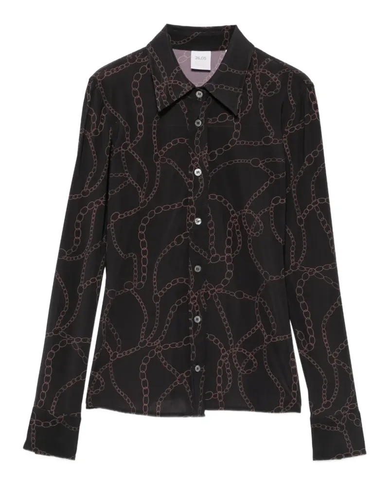 Caliban chain-link-print long-sleeve shirt - Schwarz Schwarz