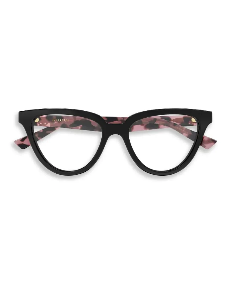 Gucci cat-eye tortoiseshell-effect glasses - Schwarz Schwarz