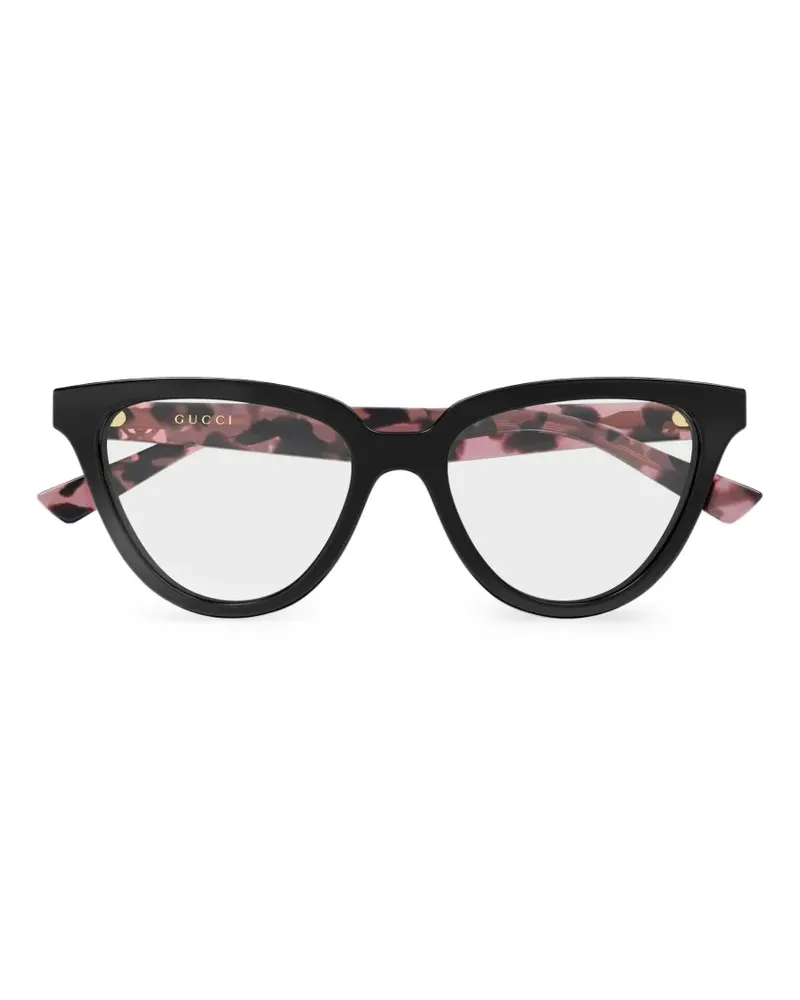 Gucci Cat-Eye-Brille in Schildpattoptik - Schwarz Schwarz