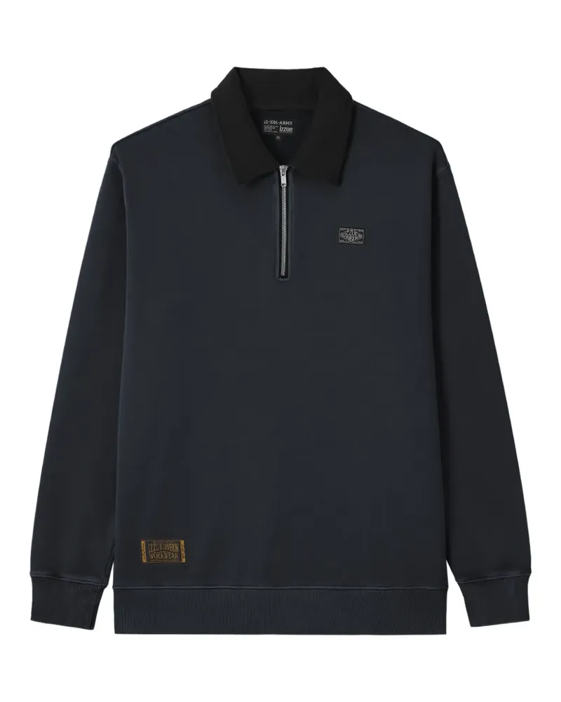 Izzue Logo-Poloshirt mit Viertelreißverschluss - Blau Blau