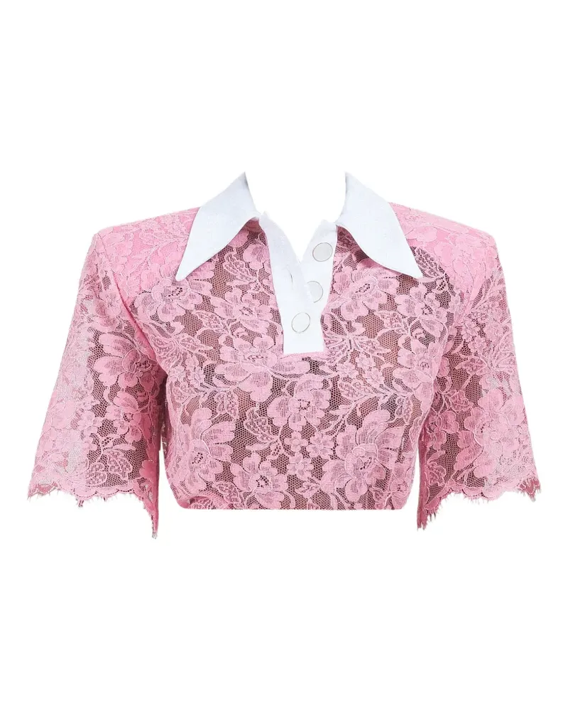 Rowen Rose lace polo-style top - Rosa Rosa