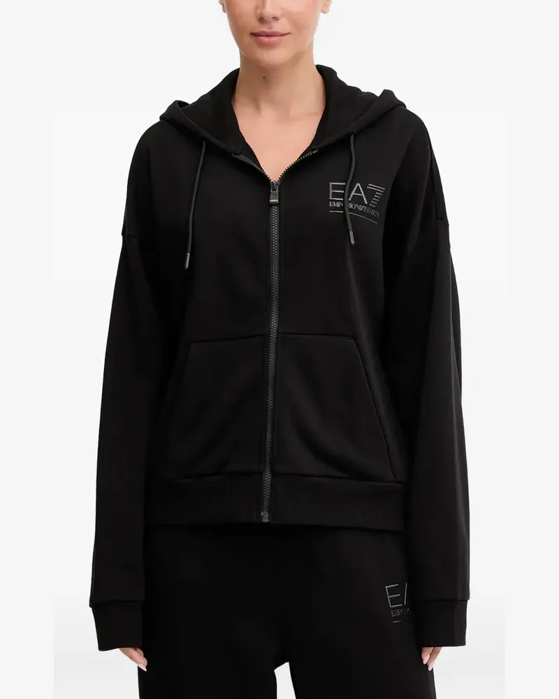 EA7 logo-detail zip-up drawstring track pants set (set of two) - Schwarz Schwarz