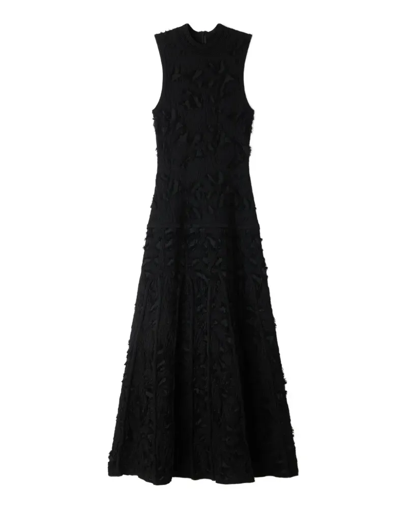 Sandro Gestricktes Midikleid mit figurativem Muster - Schwarz Schwarz