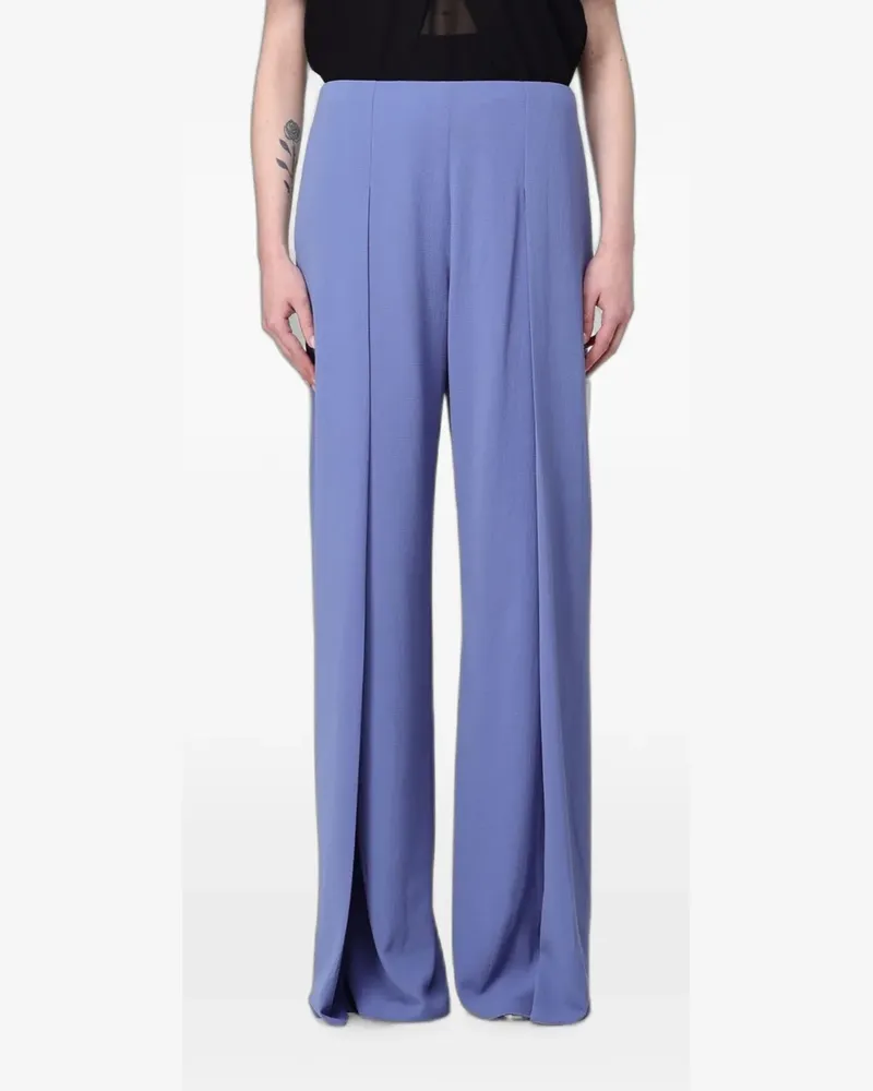 Emporio Armani crêpe-texture palazzo pants - Blau Blau