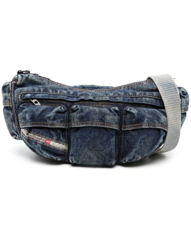 Diesel Re-Edition Travel 3000 Jeans-Schultertasche Blau