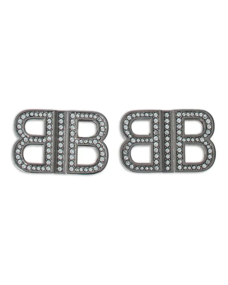 Balenciaga BB Ohrringe mit Kristallen - Silber Silber