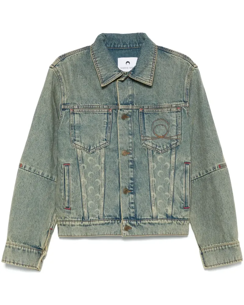 Marine Serre Moon Laser Jeansjacke - Blau Blau