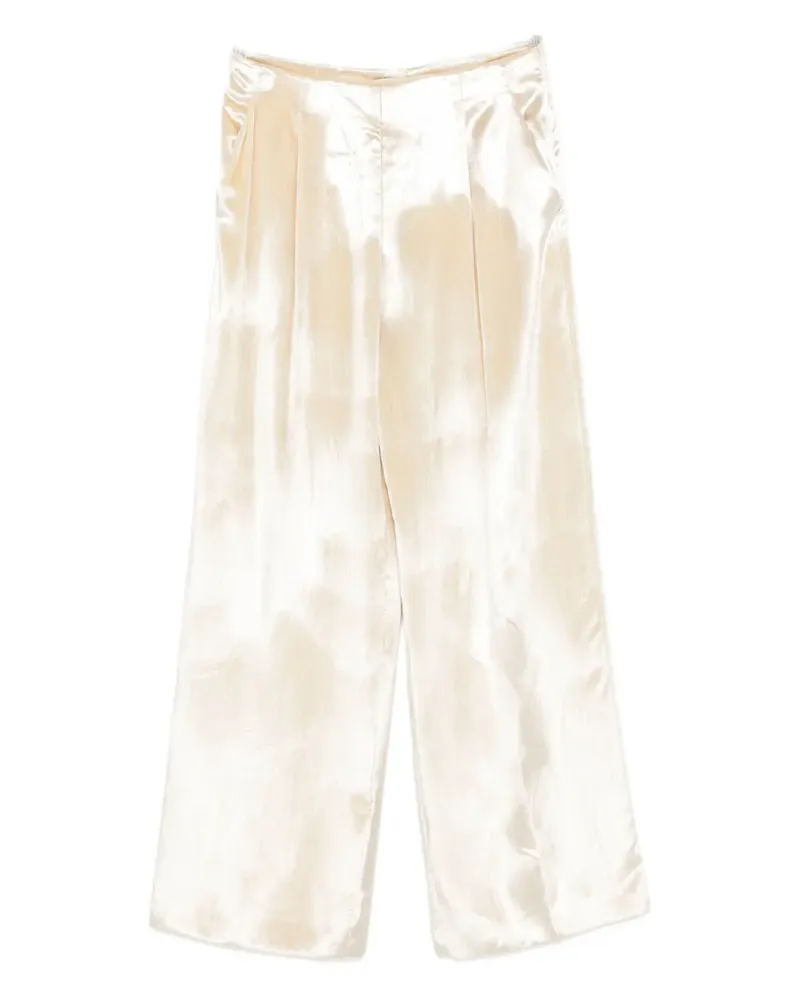 Alberta Ferretti pleated straight trousers - Nude Nude