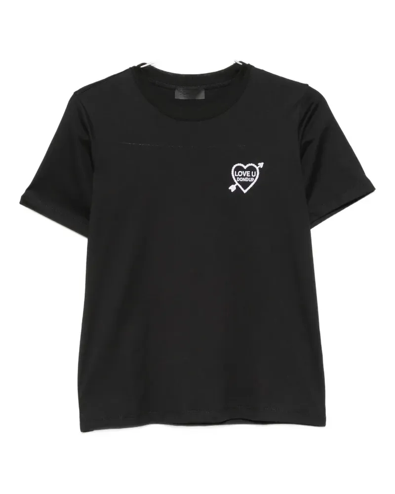 Dondup Besticktes T-Shirt - Schwarz Schwarz