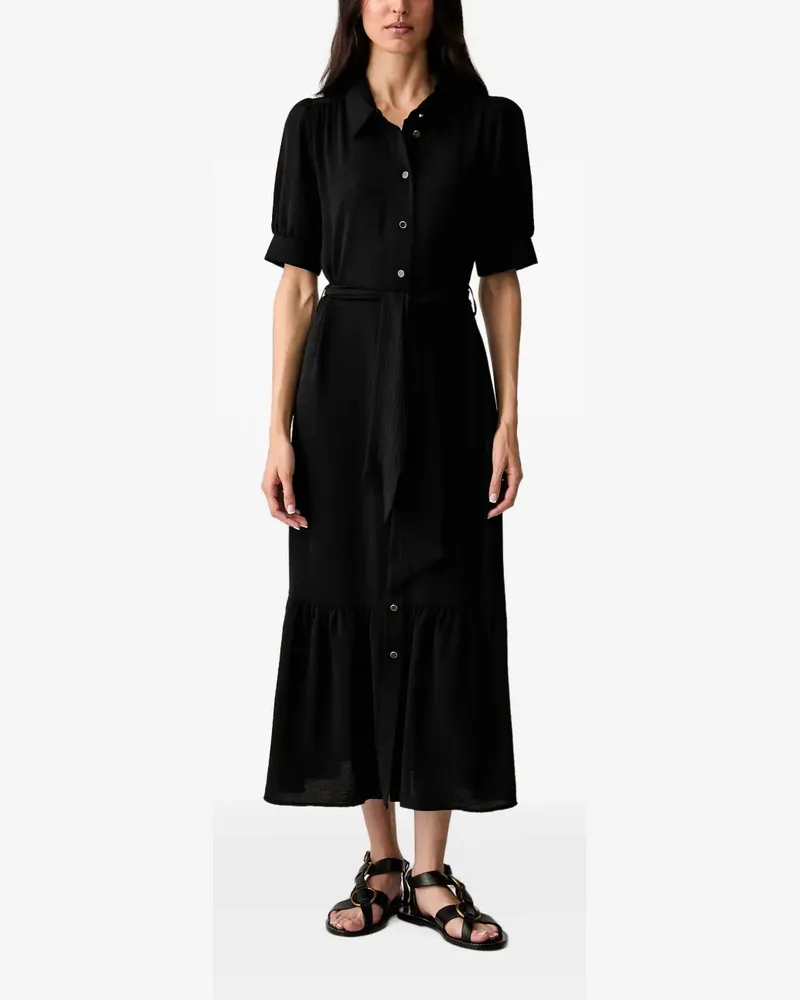 Morgan Gestuftes Midikleid - Schwarz Schwarz
