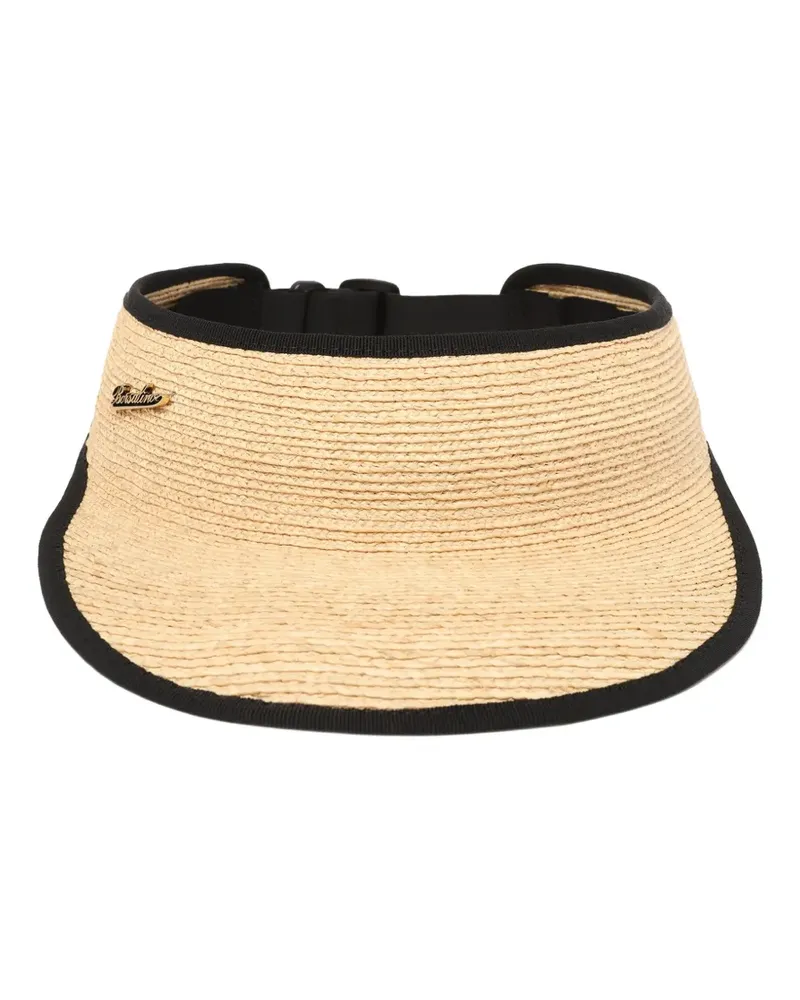 Borsalino Jenny logo-plaque straw visor - Nude Nude