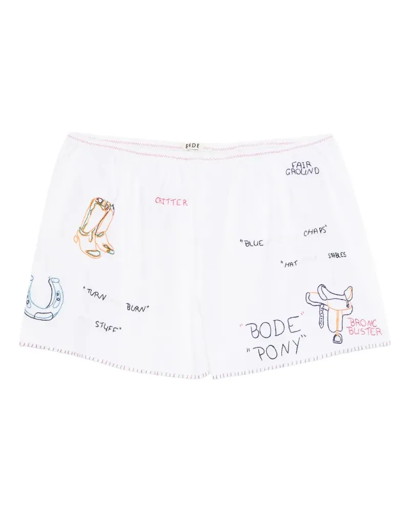 BODE Rodeo Dictionary Tap Shorts - Weiß Weiß